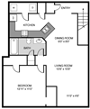 1BR 1BA 883sf